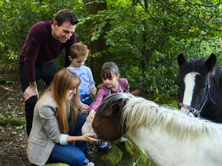 Family with horse